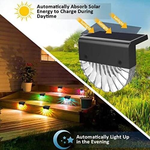 Solar Deck Light Kit Outdoor High Bright LED Stair Lights Landscape Step Stairs Garden Path Spot Light Drop Shipping