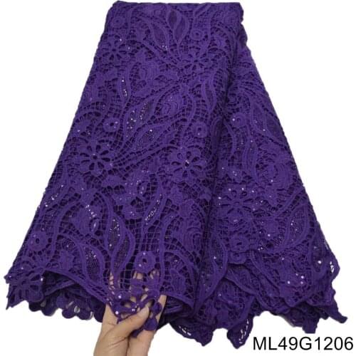 BEAUTIFICAL African Sequines Milk Silk Lace 2021 High Quality French Water Soluble Fabric For Wedding Party Sew ML49G12