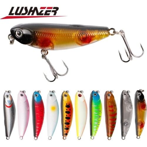 LUSHAZER pencil Fishing Lure 5.5cm 5g Swimbait Plastic Hard Bait Pesca Carp Saltwater Fishing tackle