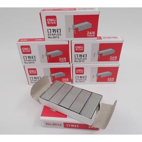 [Deli] (5 Box/Lot) 24/6 12mm Metal Standard Staples School Stationery Office Supplies High Quality No.0012