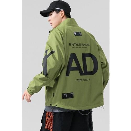 2021 Autumn Jacket Men Fashion Streetwear Hooded Korean Style Mens Bomber Jacket Coat Spring Wear Hip-Hop Male Cloth Trendy New