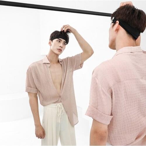 Latin Dance Tops For Men V-Neck Shirt Latin Dance Practice Clothes MenS Summer Shirt Latin Dance Performance Costumes SL5022