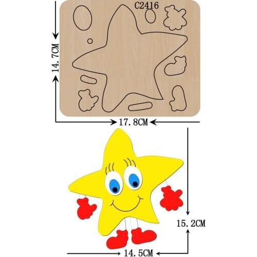 New star Wooden die Scrapbooking C-2416 Cutting Dies Multiple sizes