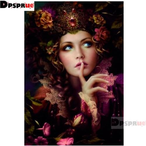 Dpsprue Full Square/Round Diamond Painting Cross Stitch Diamond 3D Embroidery Girl DIY 5D Moasic Home Decor Gift Pu13