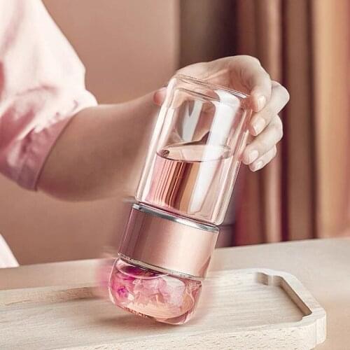 Tea And Water Separation Glass Double-layer Heat Insulation Tea Cup Male Portable