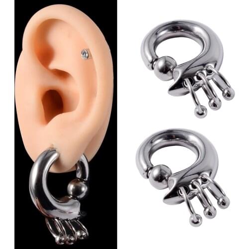 1Pc Dangling Earring Captive Bead Rings Piercing Ear Weight Gauge Expander Plugs Stretchers Body Jewelry 3mm 4mm 5mm 6mm