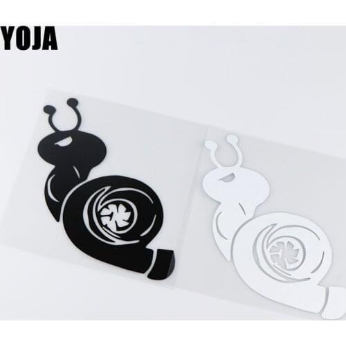 YOJA 15.8X16.5CM Snail Turbo Funny Cartoon Car Tail Decoration Stickers Car Accessories ZT4-0125