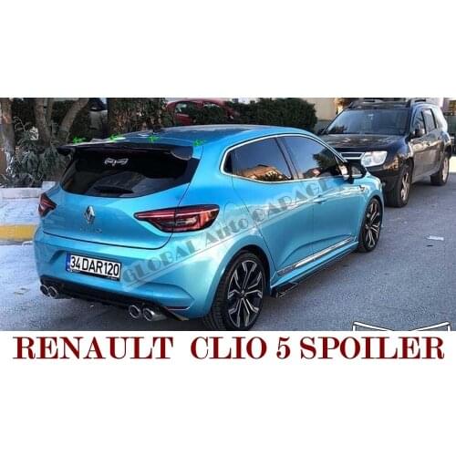 For Renault Clio 5 Spoiler 2019-2021 Auto Accessory Universal Spoilers Car Antenna Car Styling Diffüser Flaps Splitter Black