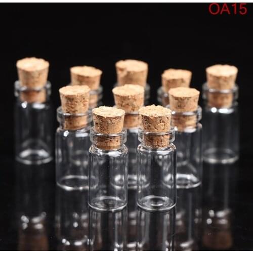 10pcs Small Glass Bottles with Cork Tiny Vials Jars 11x22mm For Wedding Jewelry