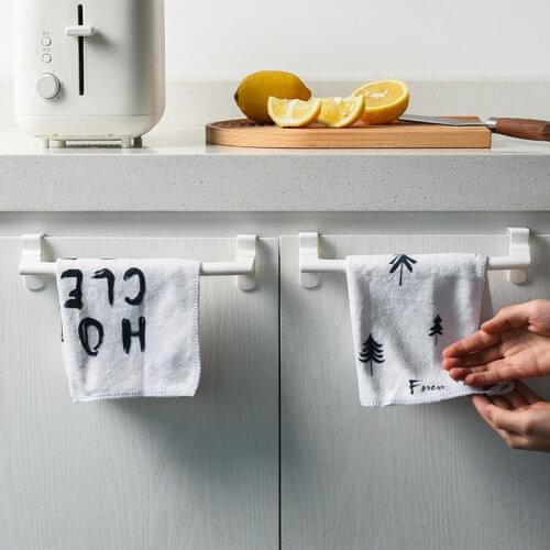 Wig Rack Kitchen Storage Cabinet Door Hook Rag Rack Dish Cloth Storage Rack Bathroom Hanging Towel Rack Seamless Paste