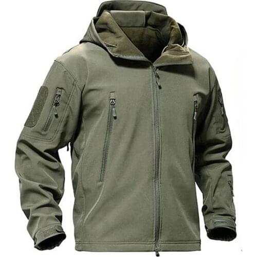 Tactical Men Fleece Jacket Hunting Coat Waterproof Windbreaker Camping Camouflage Clothes Outdoor Winter Softshell TAD Uniform