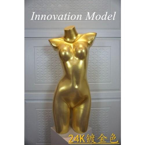 High Quality New Fashion Golden Upper Body Mannequin Female Half Body Mannequin Hot Sale