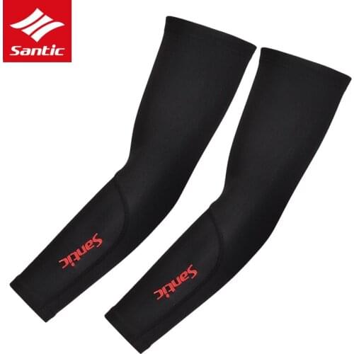 Santic Arm Sleeve 1 Pair Cycling Arm Warmers Thermal Fleece Sport Running Basketball Sleeves Armwarmers Mangas Para Brazo