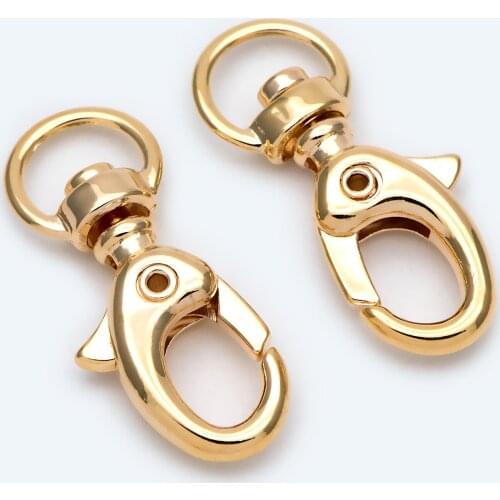10pcs Gold Snap Hook,35x15mm, Metal Spring Clasp, Lobster Clasps (GB-1936)