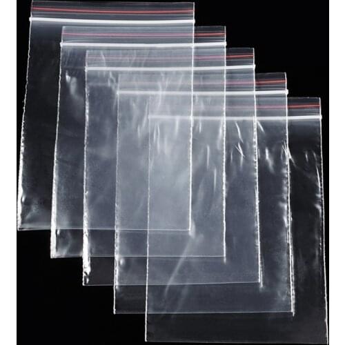 100pcs Clear Plastic Zip Lock Bags Resealable Reclosable Packaging Bags Top Seal Jewelry Pouch Storage