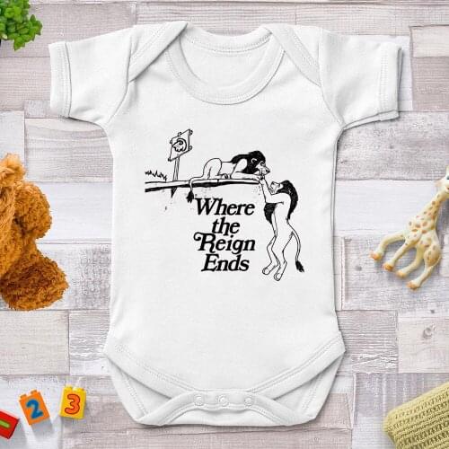 2021 Summer White Newborn Baby Girls Bodysuits Short Sleeve Lion King Hakuna Matata Print Jumpsuits Outfits Playsuits