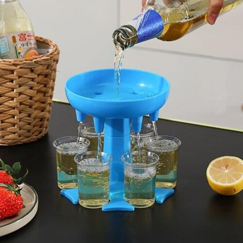 6-Shot Glass Dispenser Holder Wine Whisky Beer Dispenser Rack Bar Accessory Drinking Party Games Glass Dispenser Drinking Tools