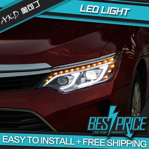 AKD tuning car Headlight For Toyota Camry 2015-2017 Headlights LED DRL Running lights Bi-Xenon Beam lights angel eyes