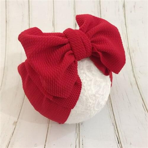 2019 Baby Accessories Infant Baby Girl Cute Bow Headband Newborn Solid Headwear Headdress Nylon Elastic Hair Band Gifts Props