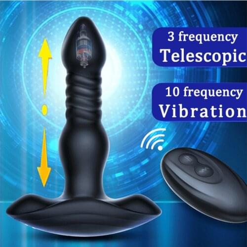 Anal Vibrator Wireless Remote Control Telescopic Dildo Vibrators Male Prostate Massager Butt Plug Vibrador Anal Sex Toys for Men