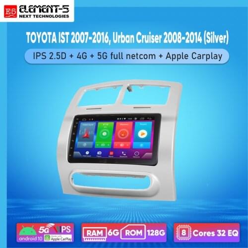 ELEMENT-5 7" 2G+32G Android 8,9,10 4G WIFI RDS DSP Car Radio For TOYOTA IST 2007-2016,Urban Cruiser 2008-2014,Navigation GPS