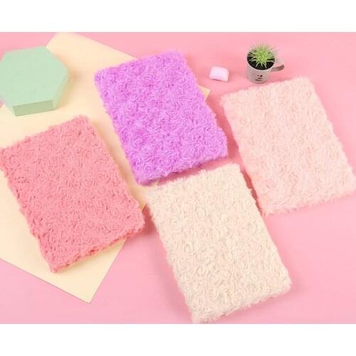 A5 size Romantic plushed rose notebook Gift rose diary book for students Office stationery jornal note Novelty gift memo notes