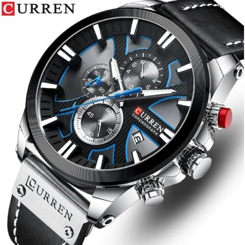 CURREN Men Watches Top Brand Luxury Sports Quartz Mens Watch Waterproof Chronograph Date Wristwatch Clock Relogio Masculino