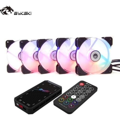 Bykski Pc Case Fan Adjust Speed/A-RGB Cooling Fan 120mm Quiet Remote Computer Cooler Cooling Light LED 5V RGB Case Fan CPU PC
