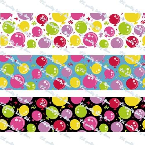 Colored balloon printed grosgrain ribbon 25-75mm Gift Bow Craft Wedding Party Supplies Silk Sewing Accessories Fabric 50 yards
