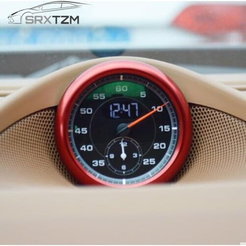 SRXTZM Red Interior Center Control Compass Decorative Ring For Porsche Cayenne 2019 Aluminium Alloy Cover Trim Car Style 1pcs