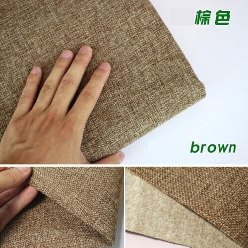 Brown Coated Linen Fabric Sofa Cushion Fabirc DIY Craft Sewing Cloth Outdoor Linen Blend Fabric Upholstery 58" wide -Per yard