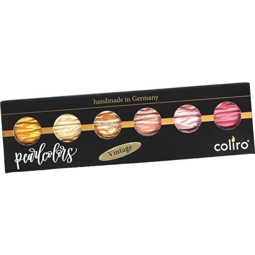 Finetech Coliro M780 Artist Mica Pearl Watercolor Paint Set - Vintage Watercolor Set (6 Colors, 30mm)