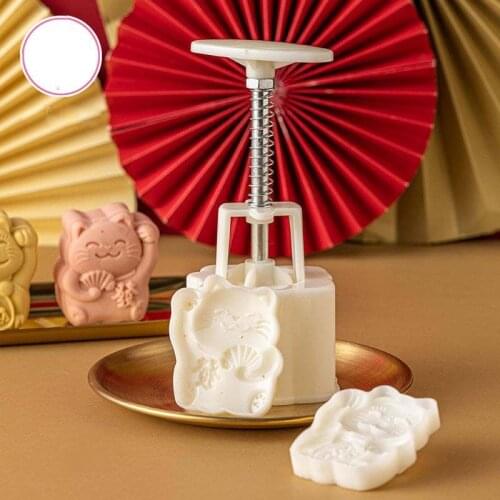 Lucky Cat Model Moon Cake Mold , Bakeware Hand Press Cake , Candle Aromatherapy Mould , Hand Diy Tool
