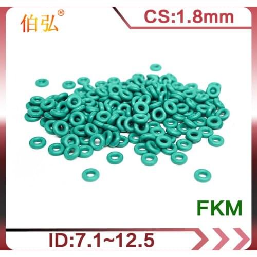 Fluororubber O-Ring 10PCS/lot FKM Sealing CS 1.8mm OD7.1/7.65/8.5/8.75/9.25/9.5/10/11.8/12.5mm O-Ring Seal Gasket Ring