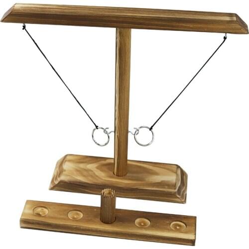 Hot Sale Ring Toss with Shot Ladder Bundle Drinking Interactive Games, Desktop Throwing Pastime, Wooden Throwing hook
