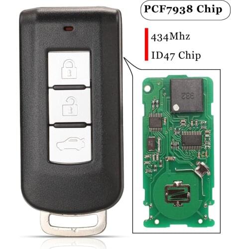 Jingyuqin 5pcs For Mitsubishi Eclipse Cross Citroen 2017--2020 Smart Car Key Fob 434MHZ D47 Pcf7938 Chip 3 Buttons