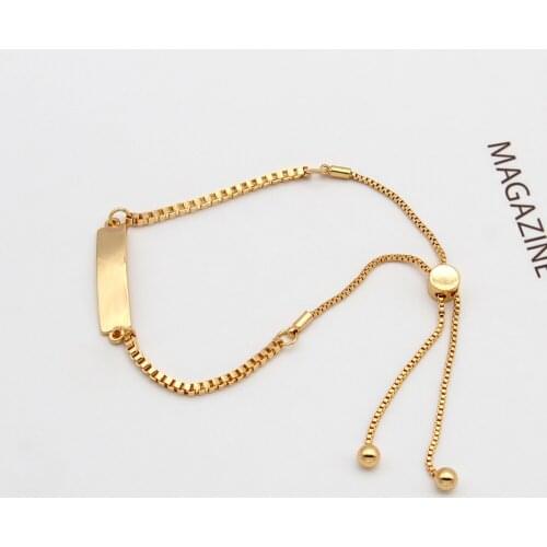 Box Chain Bracelets New Design Fashion Girl Gold Color Hiphop/Rock Adjustable Rectangular Bracelet Charm Jewelry Trendy 202139