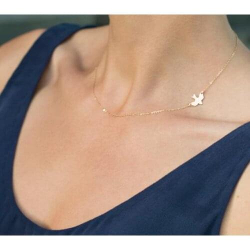Short Money Chain Metal Peace Pigeon Bird Clavicle Chain Gold Chain Hot Sale