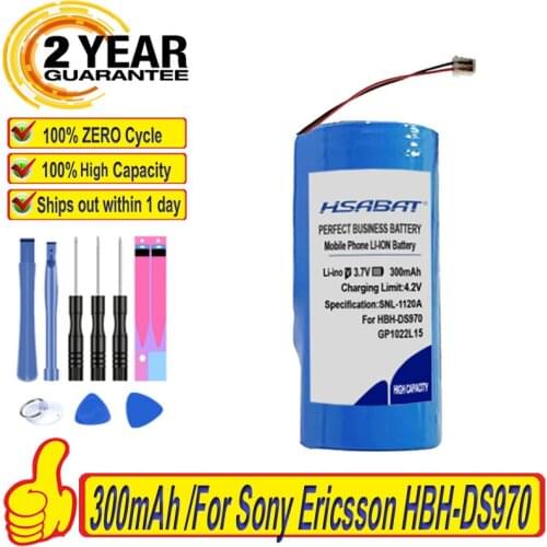 Top Brand 100% New 300mAh GP1022L15 Battery for Sony Ericsson HBH-DS970 HBH-DS980 Earphone Batteries + free tools