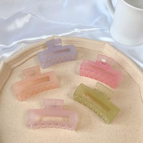 Multi Purpose for Girl Women Crab Claws Clamp Korean Style Fashion Hair Accessories Acrylic Ponytail Clip Pure Color