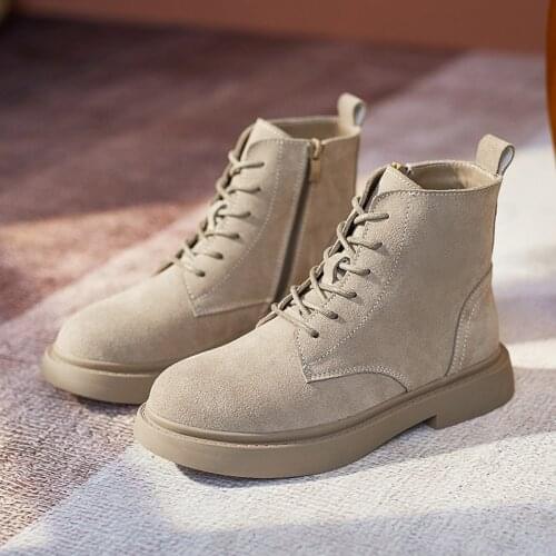 Fashion Ankle Boots Cow Leather Boots Warm Fur Winter Boots Slip-on Snow Boots for Women