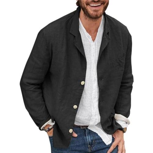 Men jacket Autumn Casual Solid Color Long Sleeve Single-breasted Blazer Coat Jacket men clothing jacket men мужская куртка 2020