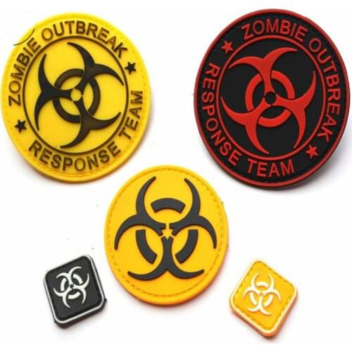 Soft Silicone 3D PVC Velcro Army Badge Eco-Friendly Military Patch Zombie Outbreak Stickers Clothes Tactical Armbands Applique
