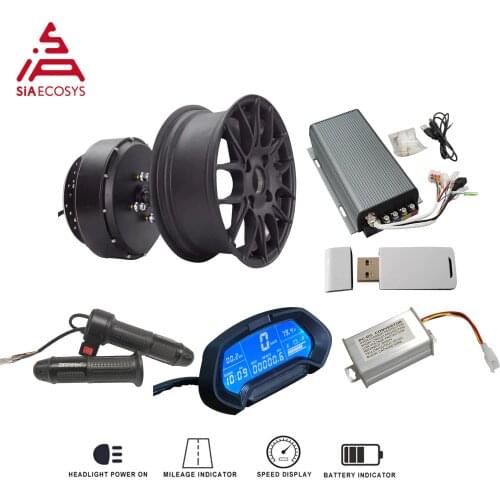 QS MOTOR 12X5.0inch 5000W Brushless DC Electric Hub Motor Kits With Sabvoton 72200 Sine Wave Controller