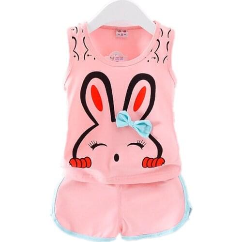 New Summer Cute Baby Girls Clothes Suit Children Boy Fashion Vest Shorts 2Pcs/Set Toddler Casual Costume Outfits Kids Tracksuits