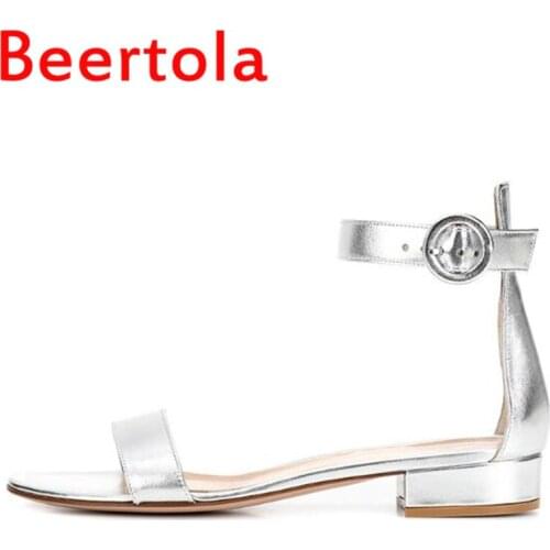 Newest Concise Womens Sandals Open Toe Buckle Flats Bottom Shoes Women Soft Breathable Casual Ladies Summer Beach Four Style