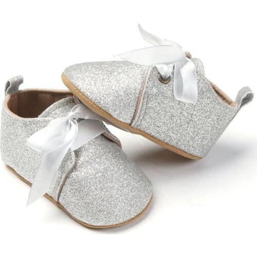 Toddler Newborn Girls Shoes Sequins Soft Soled Princess Crib Shining Shoes Comfortable Fit For 0-18 Months 3 Colors Available