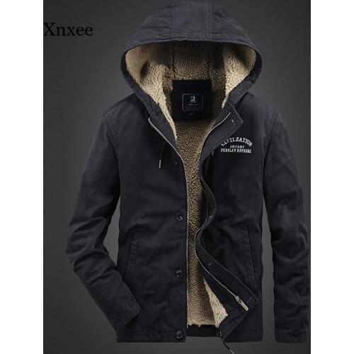 Autumn and Winter Mens Padded Jacket Tooling Cotton Padded Jacket Corduroy Lapel Pure Cotton Padded Jacket Casual Hooded Jacket