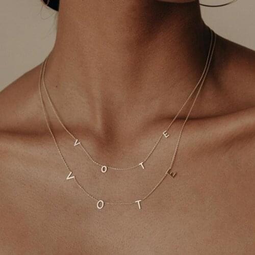 Lateefah the former first lady VOTE Pendant Necklace Stainless Steel Personality Custom Necklaces for Women
