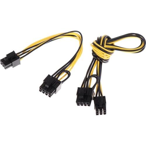 PCI express 6pin to 6+2Pin Power supply Cable GPU 6 pin 8pin power cord 20cm/50cm